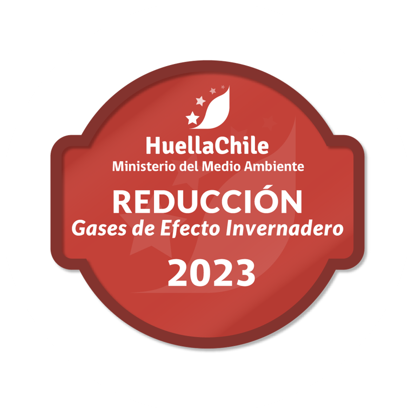 Sello Reducción de emisiones Huella Chile 2023 y 2022